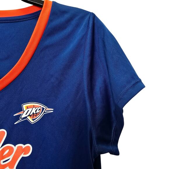 Womens OKC Thunder Shirt, New without tags Blue Orange Size Medium Pristine - Picture 3 of 6